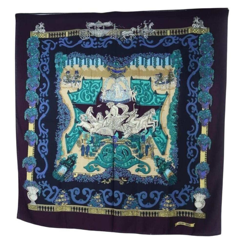Hermes Cashmere Carre 140 Scarf Blue